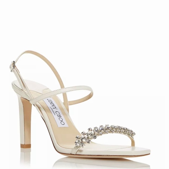 Jimmy Choo Off-White Meira 85 Heeled Slingback Heels / Sandals US7 - Picture 4 of 15